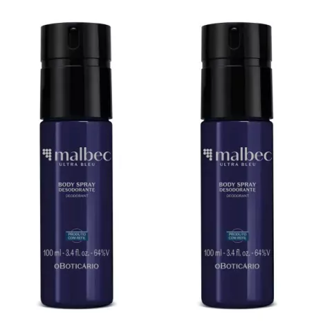 Kit 2 Body Spray Desodorante Malbec Bleu 100ml - Boticário