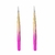Kit 2 Pinças Reta Rosa E Dourado Extensão Cílios