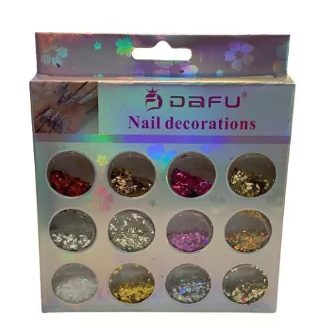 Kit Glitter Unhas Encapsulada Flocado Decoração C12 - Dafu