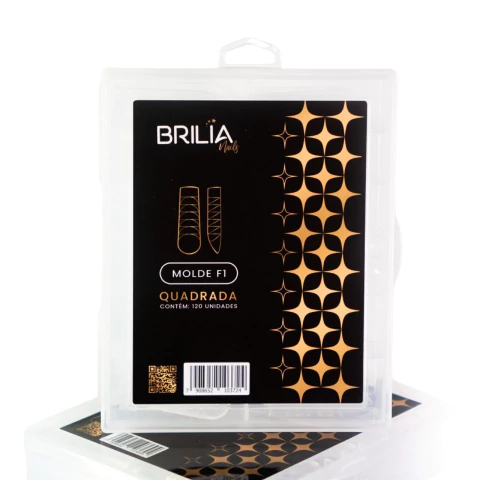 Molde F1 Quadrado Brilia 120un Para Alongamento De Unhas Gel