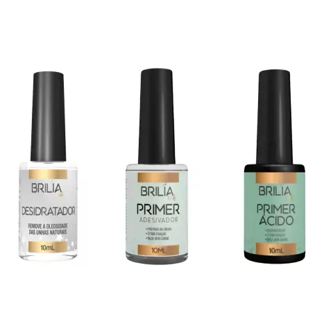 Kit Preparadores Alongamento E Gel 3 Produtos - Brilia