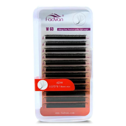 Cílios 6DW Vol Egípcio 0.07 Curvatura D Mix 8 Ao 14 - Fadvan