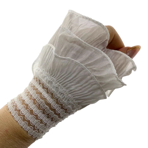 Manga Punho Renda Longa 3 Camadas Para Foto de Unha Nail Art