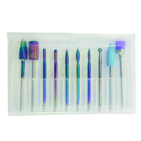 Kit 10 Brocas Profissionais Para Unhas Gel, Fibra e Polygel