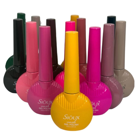 Kit 8 Esmaltes Gel UV/LED Sioux Bolinha 12ml Profissional