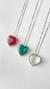 Conjunto Coração Cristal prata