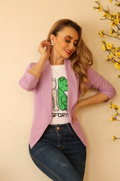 Blazer manga 3/4 y fruncido - comprar en línea