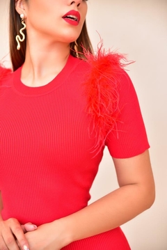 Vestido plumas
