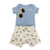 Conjunto body + short - Coleção Aviões - SUEDINE 100% Algodão - bee hi