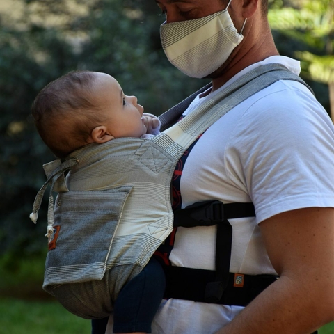 Canguru ajustável para bebê - Cinza claro