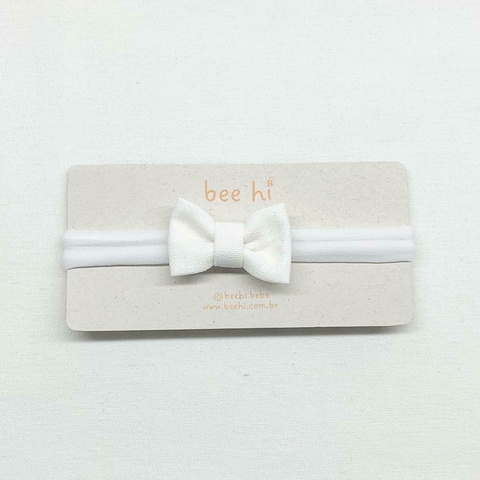 Laço Gravatinha Branco - Tecido Linho - comprar online