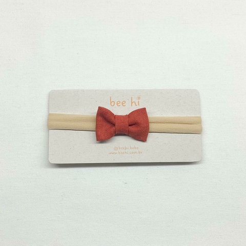 Laço Gravatinha Terra Cota - Tecido Linho - comprar online