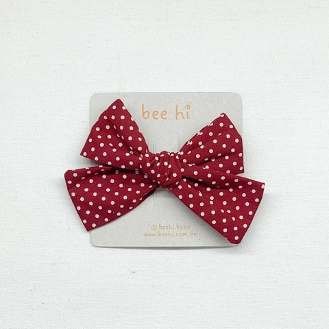 Laço Alice Poá Vermelho - Tecido Tricoline - comprar online