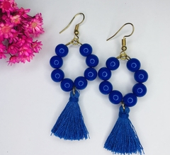 brinco biju tassel azul