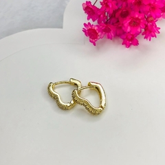 brinco argola zirconia (M) semijoia - comprar online