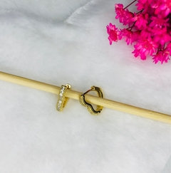 brinco argola zirconia (P) semijoia