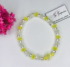 pulseira coração amarelo