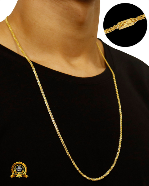 CORRENTE BANHADA: CADEADO DUPLA 3MM