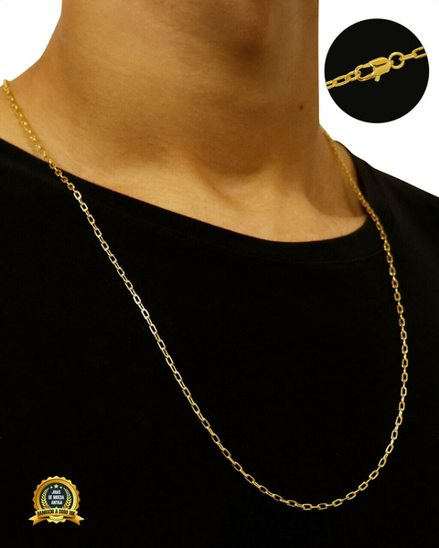 CORRENTE BANHADA: CADEADO QUINA 2MM