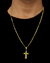 CONJUNTO: CORRENTE CUBANA 2MM + PINGENTE CRUZ COM BORDA