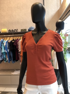Blusa Viscolycra Canelada Telha - comprar online