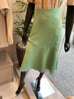 Saia Midi Botões Verde - comprar online