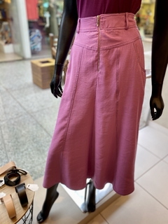 Saia Midi Zíper Frontal