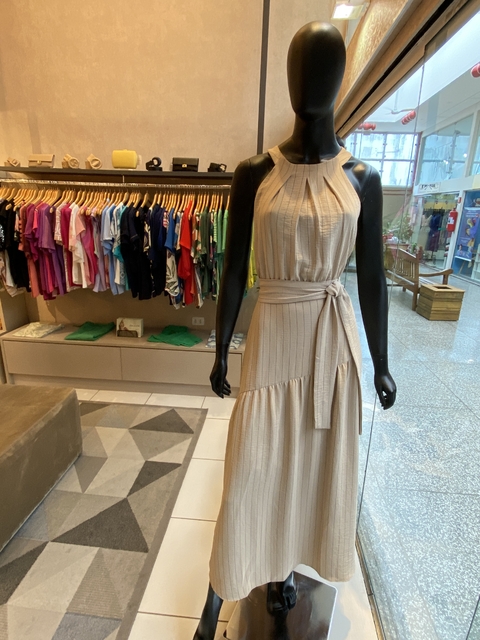 Vestido Midi Risca de Giz