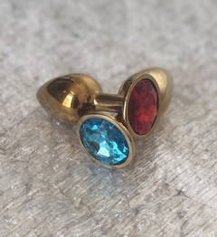 Plug Anal Dourado com Pedra Redonda - comprar online