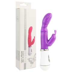VIBRADOR EM JELLY COM PLUG LATERAL RABBIT (18CM)