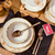 Aparelho de jantar em porcelana  Coleção Ginkgo Creme (24pçs)