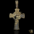 Pingente cruz com face de jesus cravejado.