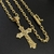 Kit Corrente Cadeado 4mm + Pingente Crucifixo Detalhado
