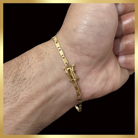 Pulseira piastrine banhada a ouro