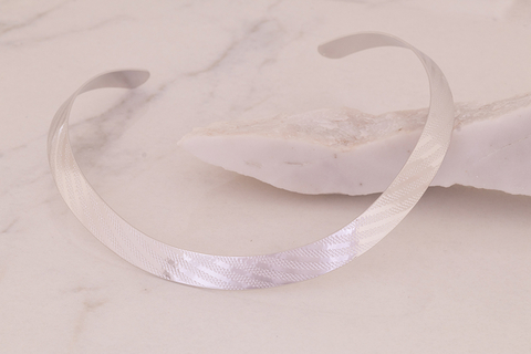 Gargantilha 10MM texturizada prata