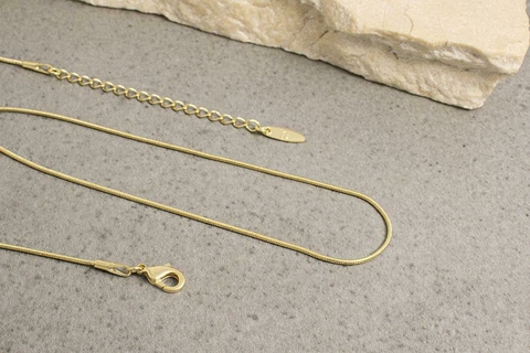 Gargantilha 40cm c/extensor de 5cm Banho de Ouro 18k