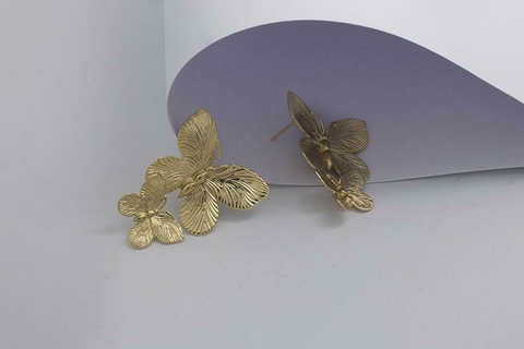 Brinco Borboleta Galega no Banho de Ouro 18K