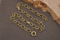 Gargantilha elo oval Banhada em Ouro 18K na internet