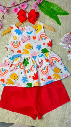 Conjunto Isabella short vermelho - loja online