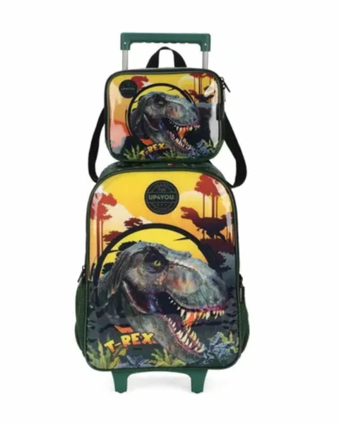 Kit Mochila de Rodinha Dinossauro T-Rex + Lancheira Luxcel - comprar online