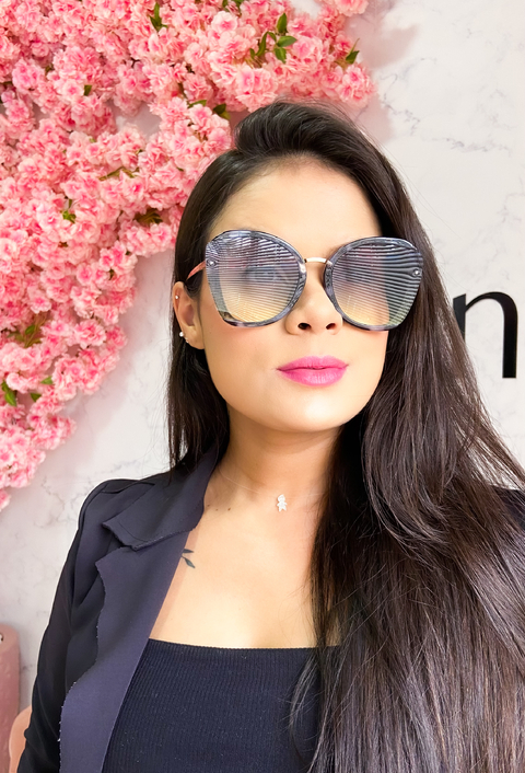 Óculos Redondo Grande Lente Transparente