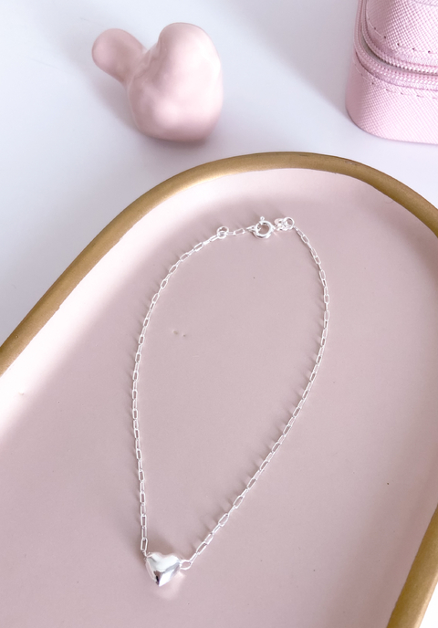 Tornozeleira coração abaulado