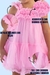 Vestido Petit Cherie Rosa em Tule Alça com Strass e Babados Tamanho (2ao8) - comprar online