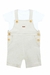 Conjunto Mini Bear Jardineira Off White + Bata Branca (M/2)