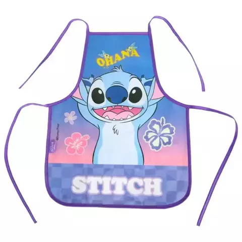 AVENTAL STITCH INFANTIL ESCOLAR ESTAMPADO PARA PINTAR
