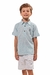 Conjunto Masculino Azul Bermuda Listrada e Camisa (1ao4)
