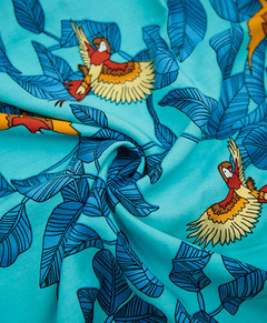 CAMISA MANGA CURTA REGULAR VISCOSE AMAZON AZUL CLARO/AZUL