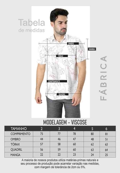 CAMISA MANGA CURTA REGULAR VISCOSE ABSTRACT BRANCO/AZUL/LARANJA - comprar online