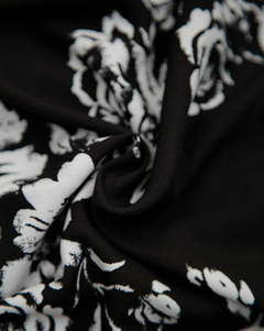 CAMISA MANGA CURTA REGULAR VISCOSE DARK ROSE PRETO/BRANCO - loja online