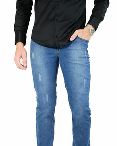CALÇA JEANS SLIM MEGAFLEX COM ELASTANO GARCEZ PUÍDA AZUL